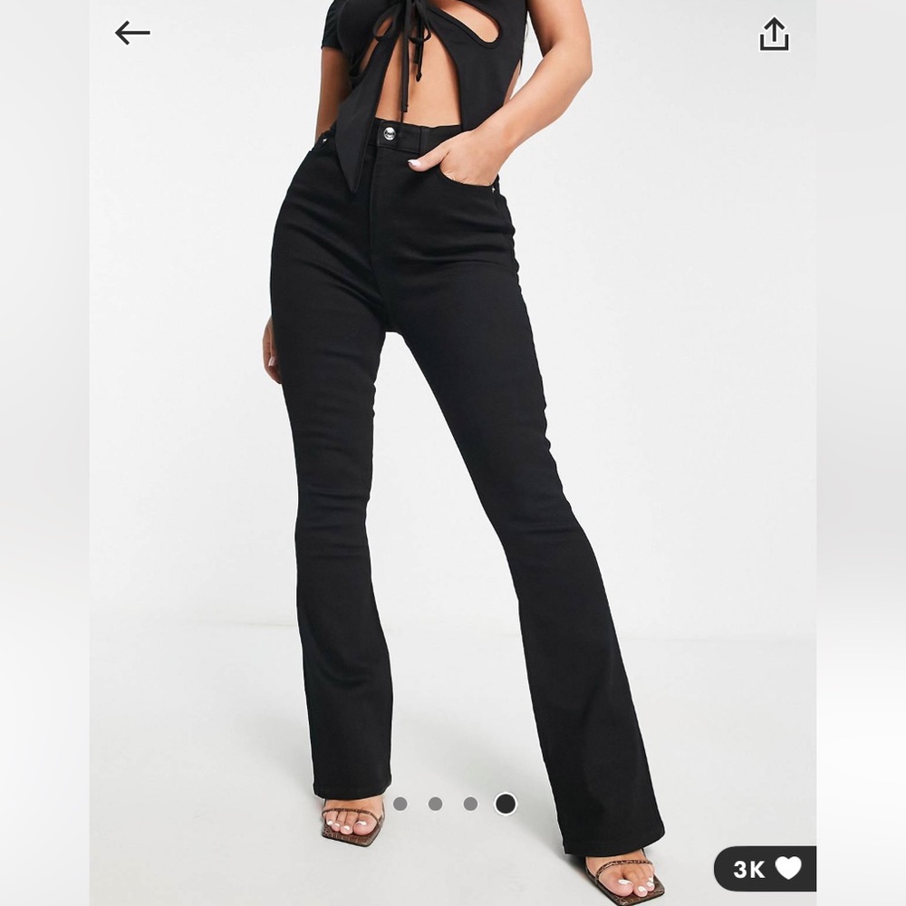 ASOS DESIGN Hourglass lift and contour flare jeans with stretch in black 30/32